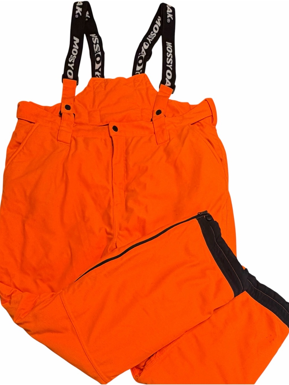 Mossy Oak Blaze Orange Insulated Bib Overalls Suspenders High Visibility Huntin